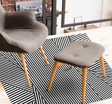 Black and white striped vinyl rug - TenStickers