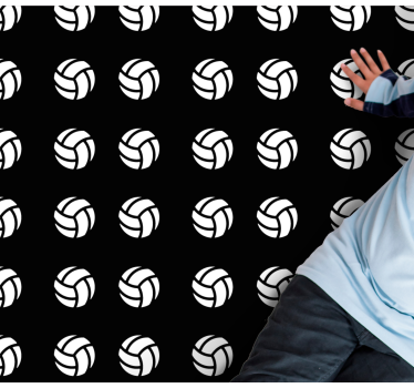 Black and white volleyball bedroom carpet - TenStickers
