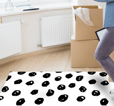 black dots pattern on white background  contemporary rugs - TenStickers