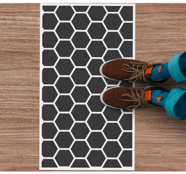 Black hexagons geometric figures geometric carpets - TenStickers