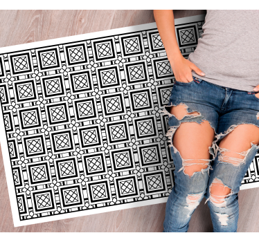 Black hydraulic tile style tile mat - TenStickers