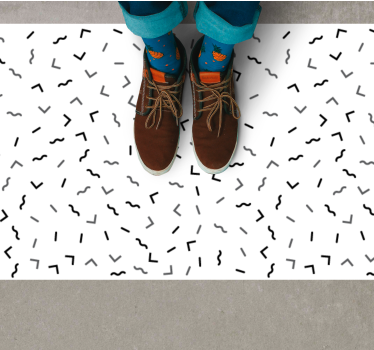 Black pattern with lines retro rug - TenStickers