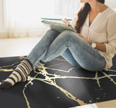 Black rock stone flooring - TenStickers