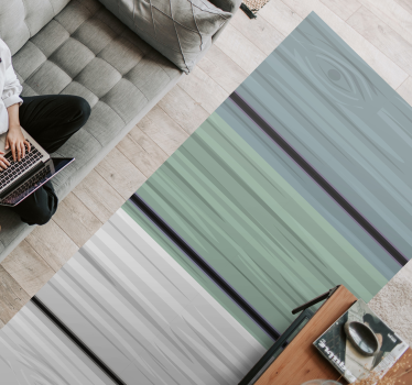 Blue and grey wood effect vinyl flooring - TenStickers