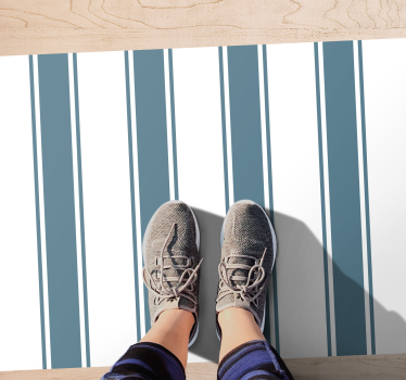 Blue and white "Hamptons" stripes rug - TenStickers