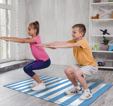 Blue and white striped sailor carpet stripes - TenStickers