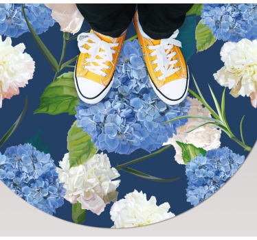 Blue cloves flower rug - TenStickers