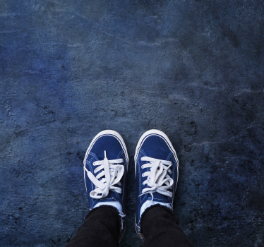 Blue industrial-style concrete texture rug - TenStickers