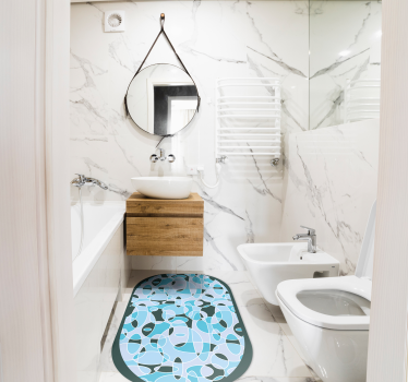 blue oval minimalist carpet - TenStickers