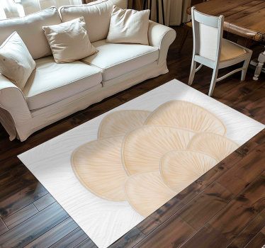 Textured vinyl rug in neutral petal shape - TenStickers