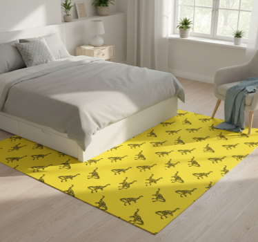 Brachiosaurus symbols on yellow bedroom vinyl rug - TenStickers