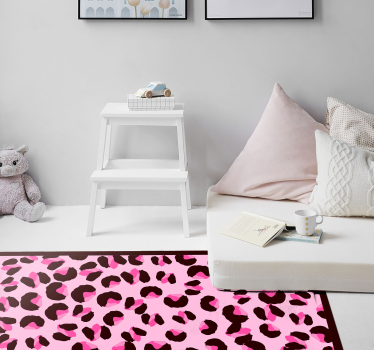 Bright Pink Leopard  animal print carpet - TenStickers