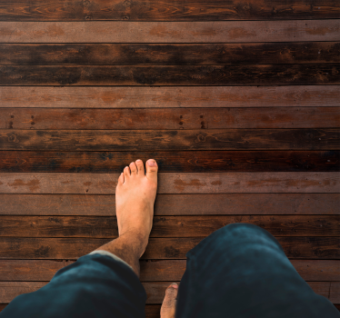 Brown horizontal planks wood effect vinyl flooring - TenStickers