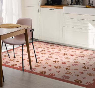 Brown paw prints animal print carpet - TenStickers