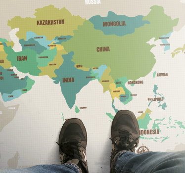 Card of  ASIA vinyl map rug - TenStickers