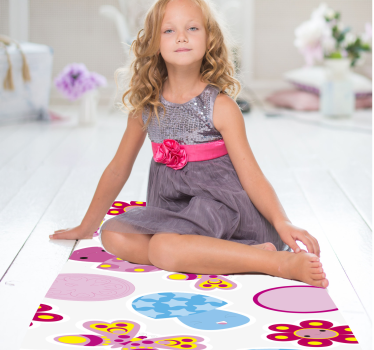 Cartoon flowers kids vinyl carpet - TenStickers