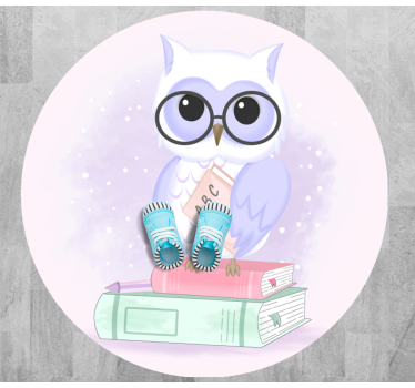 Cartoon Owl with glasses  bedroom carpet - TenStickers
