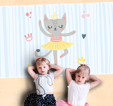 Cat ballerina cartoon circular mat - TenStickers