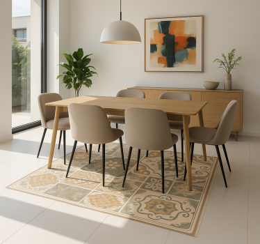 Cement tiles various sizes living room vinyl rug - TenStickers