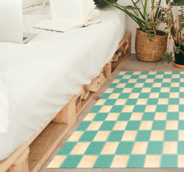 CHECKERED PAST AREA RUG mosaic vinyl flooring - TenStickers