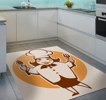 Chef coming out of hole  kitchen flooring - TenStickers