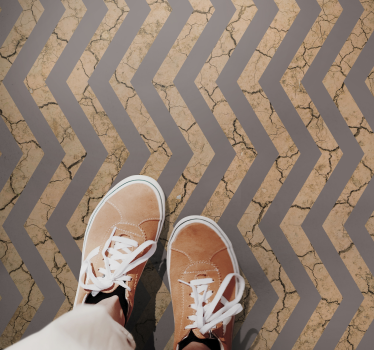 Chevron Cracked Texture textured vinyl rug - TenStickers