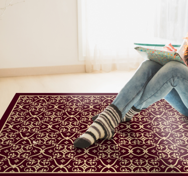 Chic Retro Motif vintage vinyl rug - TenStickers