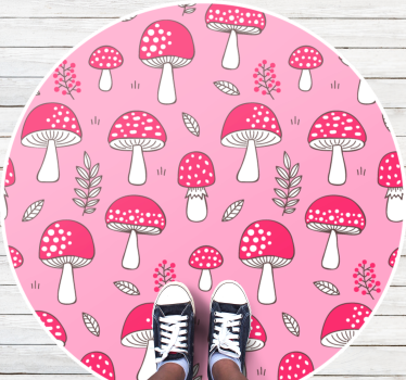 Circle and mushroom pattern flower rug - TenStickers