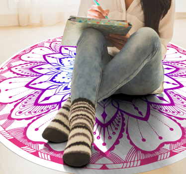 Circular blue and purple mandala mat - TenStickers