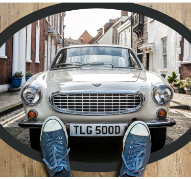 Classic automobile facade vintage vinyl rug - TenStickers
