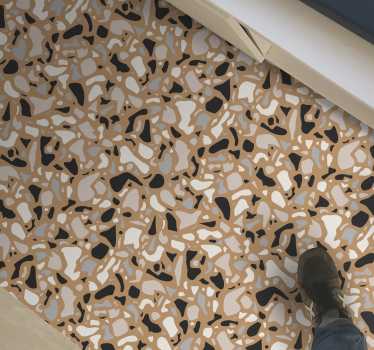 Classic brown terrazzo texture rug - TenStickers