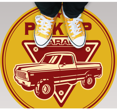 Classic pickup garage vintage vinyl rug - TenStickers