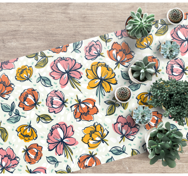 Colored abstract flower pattern flower rug - TenStickers