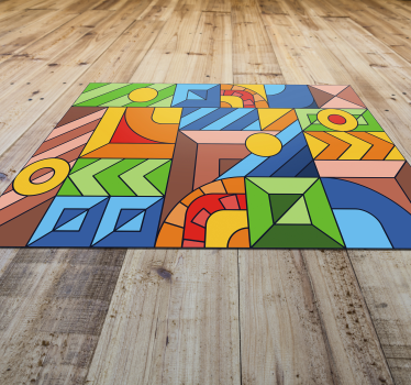 colored abstract mosaic vinyl carpet - TenStickers