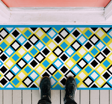 Colorful pattern of squares geometric vinyl carpets - TenStickers