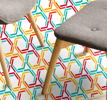 Colourful Hexagon Pattern geometric vinyl rug - TenStickers