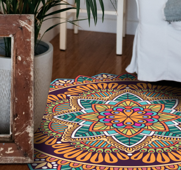 Colourful Mandala Flower mandala mat - TenStickers