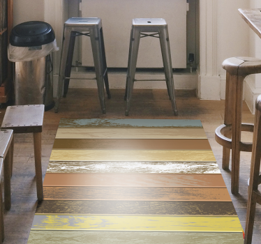 colourful wooden slabs wood effect vinyl flooring - TenStickers
