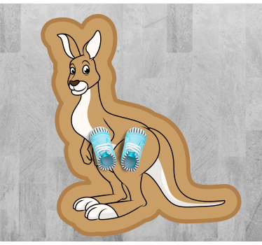 Cool cartoon kangaroo animal mat - TenStickers