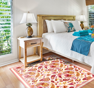 cool floral shapes flower rug - TenStickers