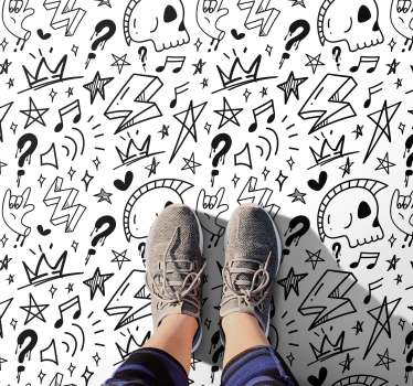Cool signs pattern bedroom carpet - TenStickers
