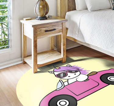 Cool unicorn driving animal mat - TenStickers