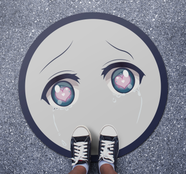 Crying anime eyes teenage vinyl rugs - TenStickers