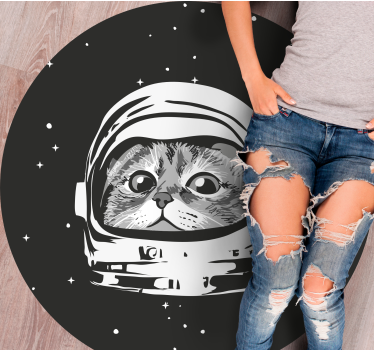 Cute cat with astronaut helmet bedroom carpet - TenStickers