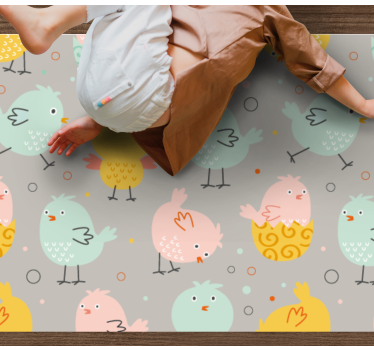 Cute chicken pastel colors animal mat - TenStickers