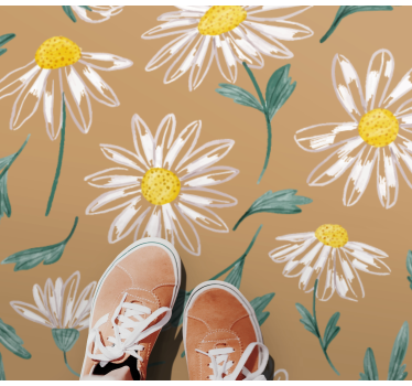 Daisy flower blooming flower vinyl rug - TenStickers