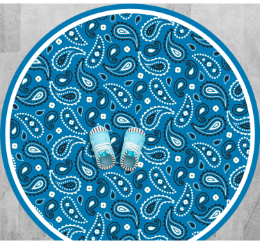 Dark blue boho bandana pattern bedroom carpet - TenStickers
