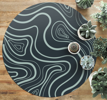 Dark Green Swirl nordic vinyl rugs - TenStickers