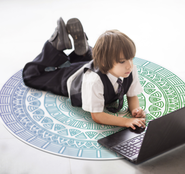 Decorative round mandala vinyl carpet - TenStickers
