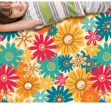 Different flowers mixture flower rug - TenStickers